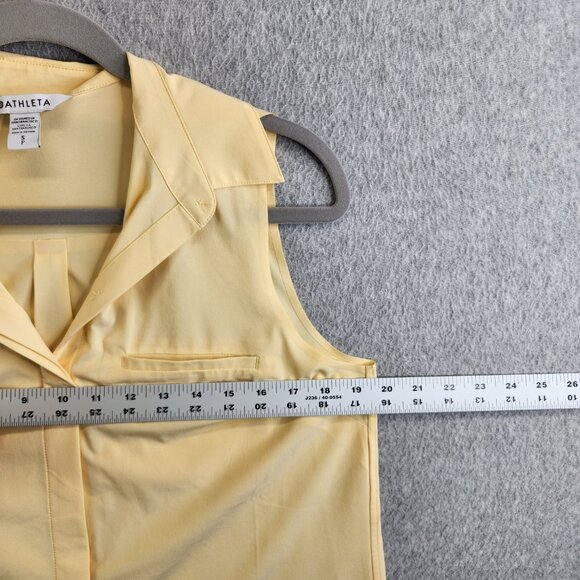Athleta Top Womens SP Yellow Urbanite II Tank Silky Sleek Work Travel Commute - Picture 10 of 13
